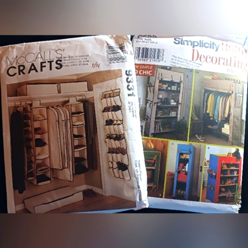 1990's Wardrobe Organizer Patterns,  Uncut Complete